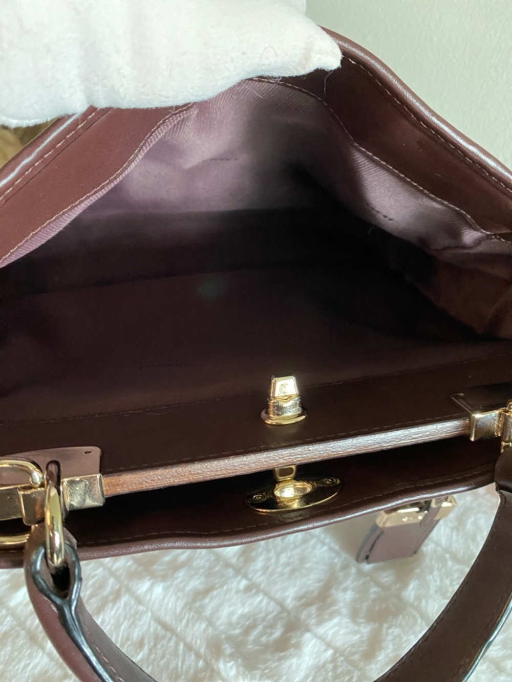 COACH Gramercy Leather Satchel in Oxblood - Picture 15 of 16